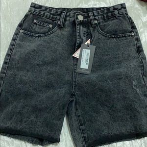 Black Raw Hem Shorts (PLT)